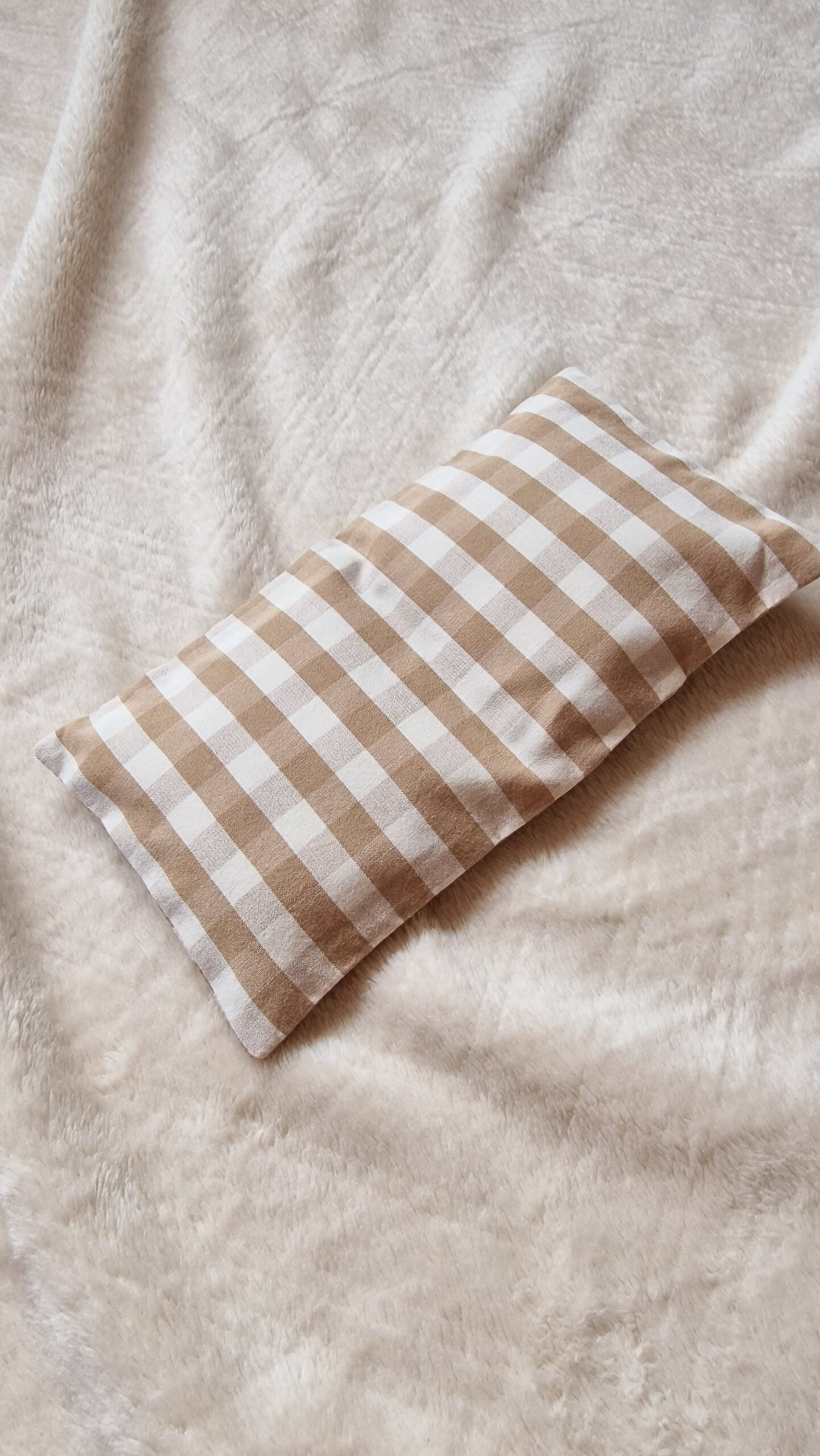 Bouillotte Vichy brun beige – petit format - Image 2