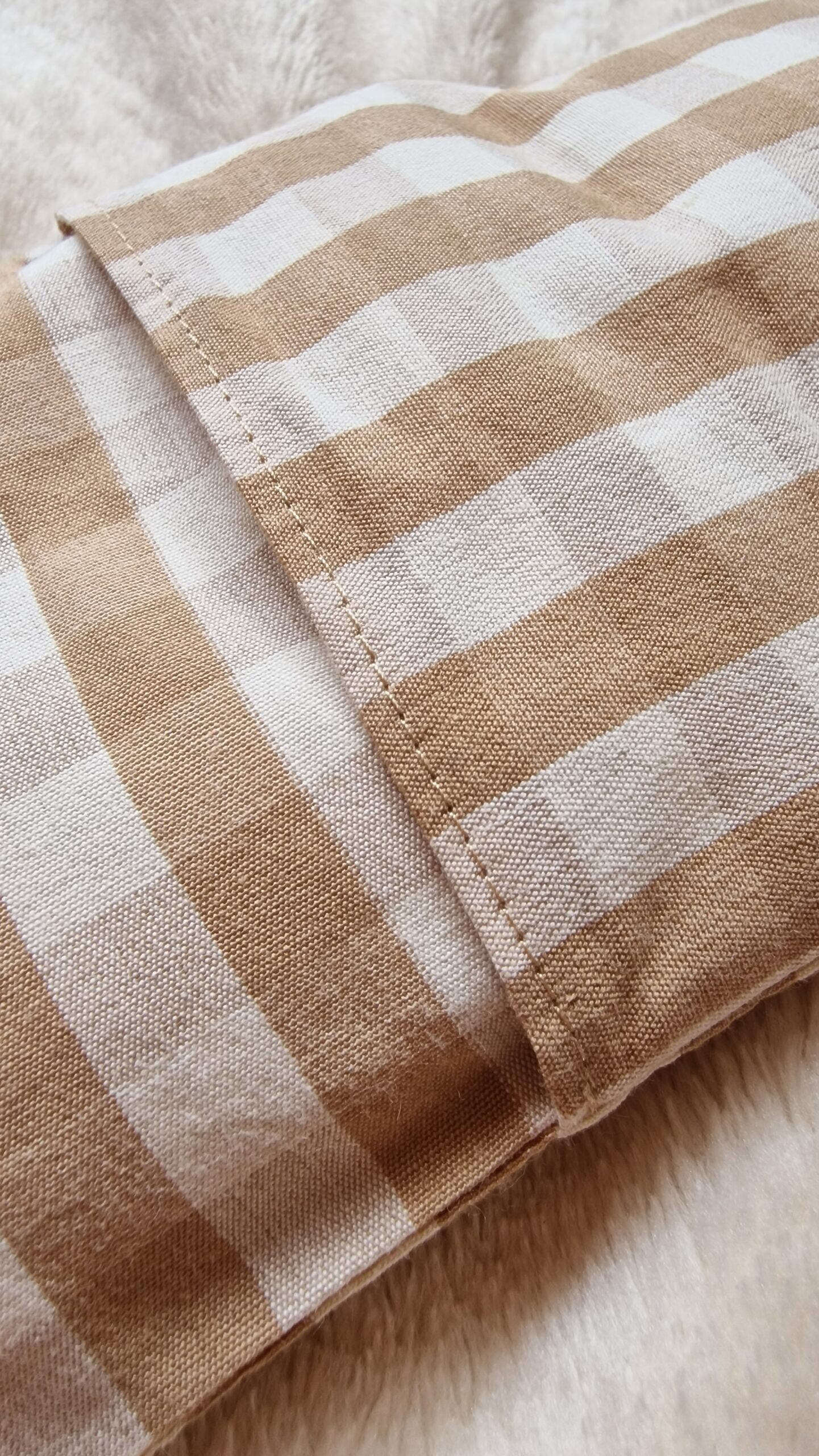 Bouillotte Vichy brun beige – petit format - Image 3
