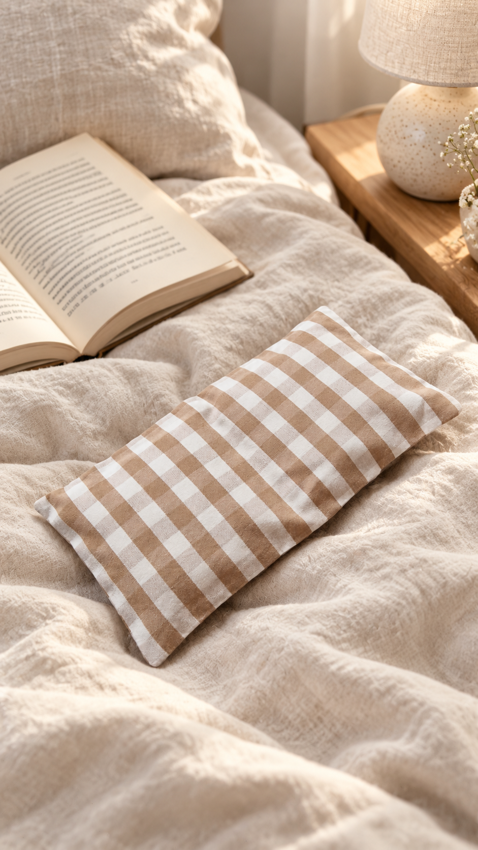 Bouillotte Vichy brun beige – petit format