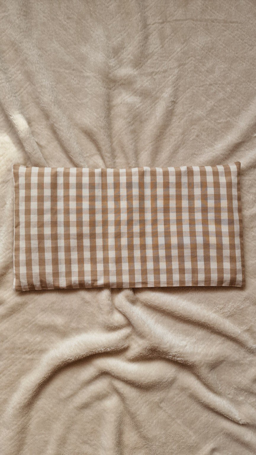 Bouillotte Vichy brun beige – grand format - Image 4