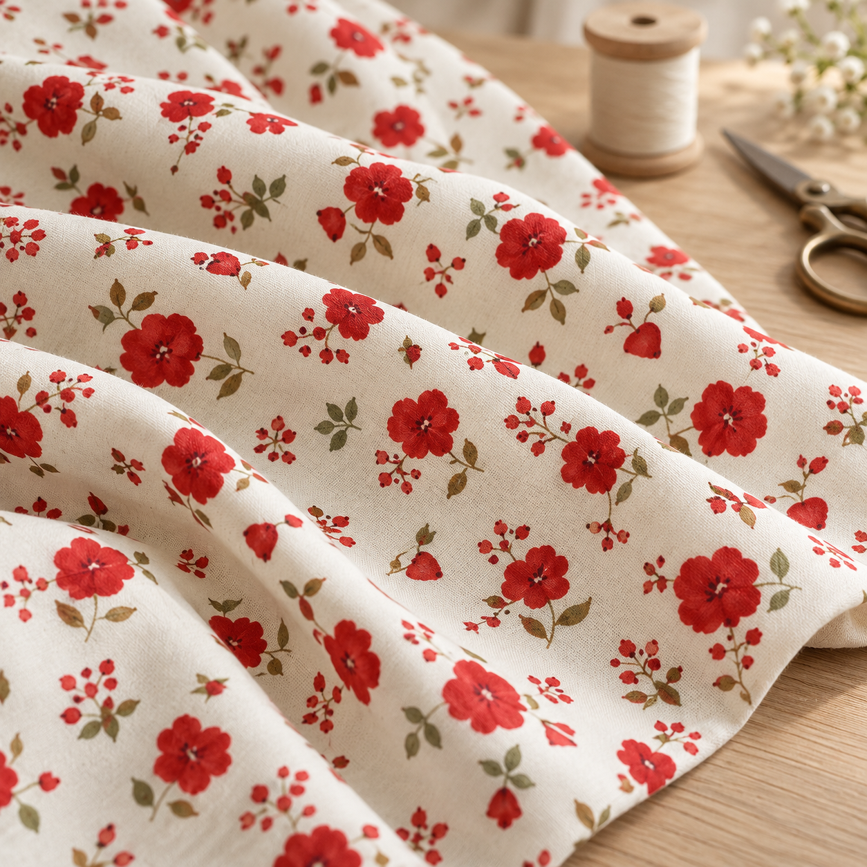 Tissu coquelicots