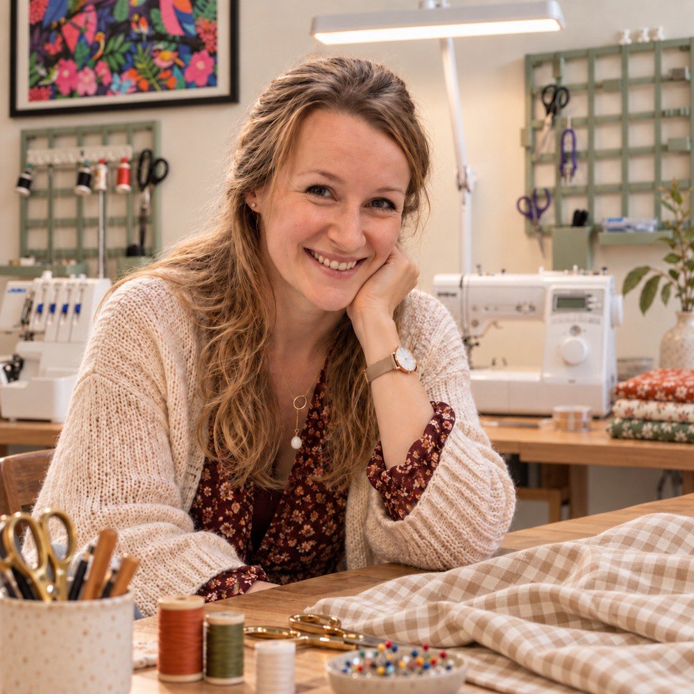 Portrait de Séréna dans son atelier de couture